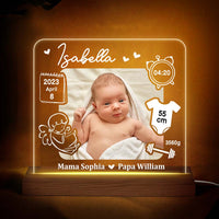 Personalized Gift For Daughter New Mom Baby Newborn Upload Photo Plaque LED Lamp Night Light 27274 thumb 1