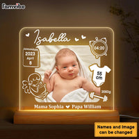Personalized Gift For Daughter New Mom Baby Newborn Upload Photo Plaque LED Lamp Night Light 27274 thumb 1