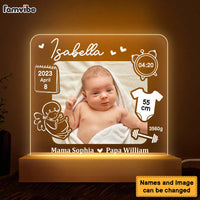 Personalized Gift For Daughter New Mom Baby Newborn Upload Photo Plaque LED Lamp Night Light 27274 thumb 1