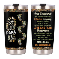 Personalized Gift For Grandpa For Papa Foot Print Steel Tumbler 27289 thumb 1