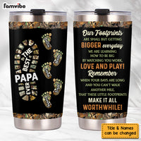 Personalized Gift For Grandpa For Papa Foot Print Steel Tumbler 27289 thumb 1