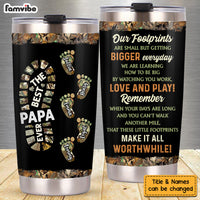 Personalized Gift For Grandpa For Papa Foot Print Steel Tumbler 27289 thumb 1