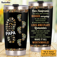 Personalized Gift For Grandpa For Papa Foot Print Steel Tumbler 27289 thumb 1