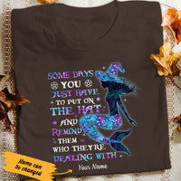 Personalized Mermaid Witch Put Your Hat On Halloween T Shirt AG271 26O47 thumb 1