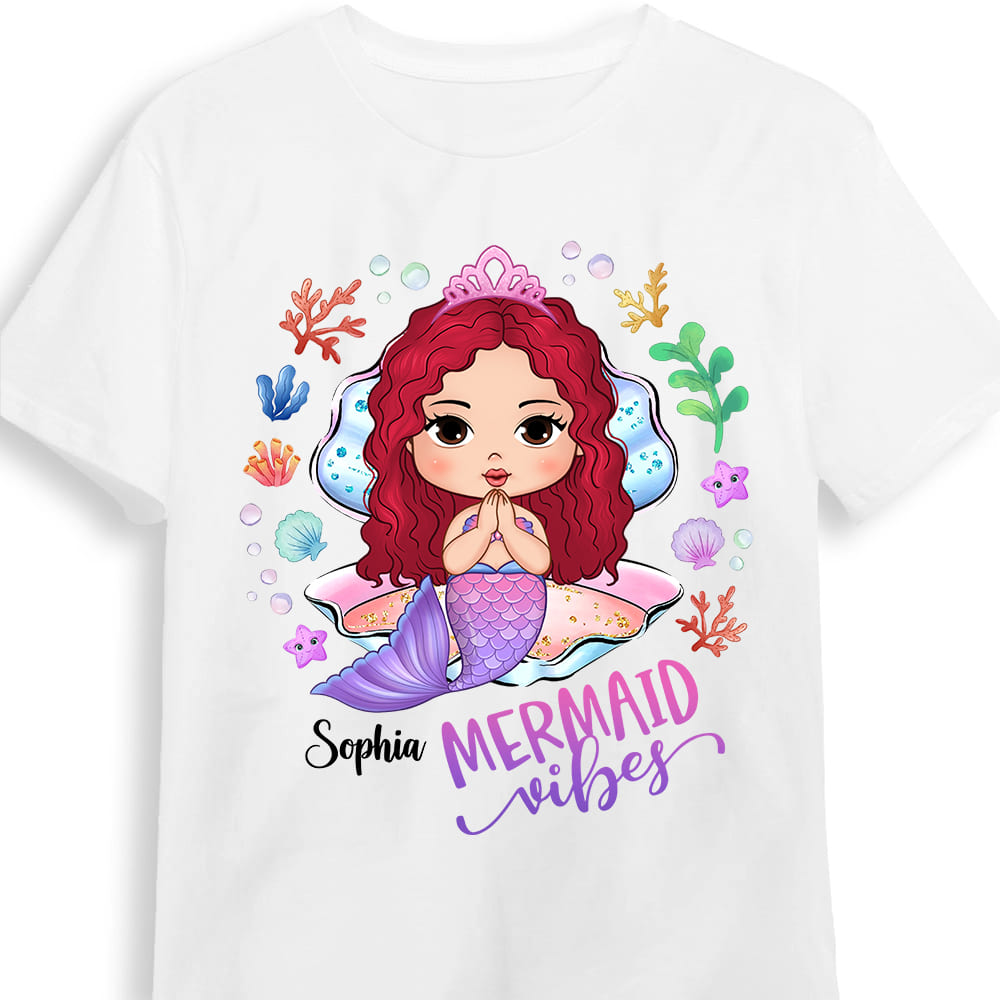 Personalized Gift For Daughter Granddaughter Little Mermaid Vibes Mermaid Kid T Shirt 27290 Mockup 2