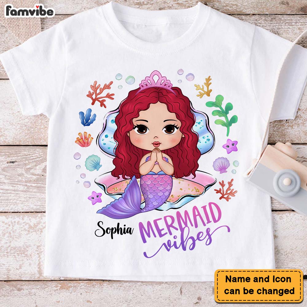 Personalized Gift For Daughter Granddaughter Little Mermaid Vibes Mermaid Kid T Shirt 27290 Mockup 2