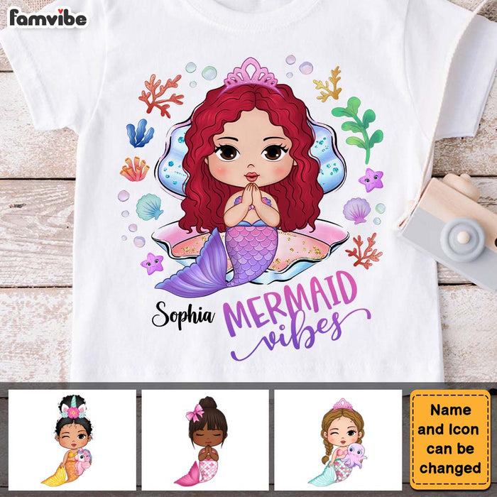 Personalized Gift For Daughter Granddaughter Little Mermaid Vibes Mermaid Kid T Shirt 27290 1