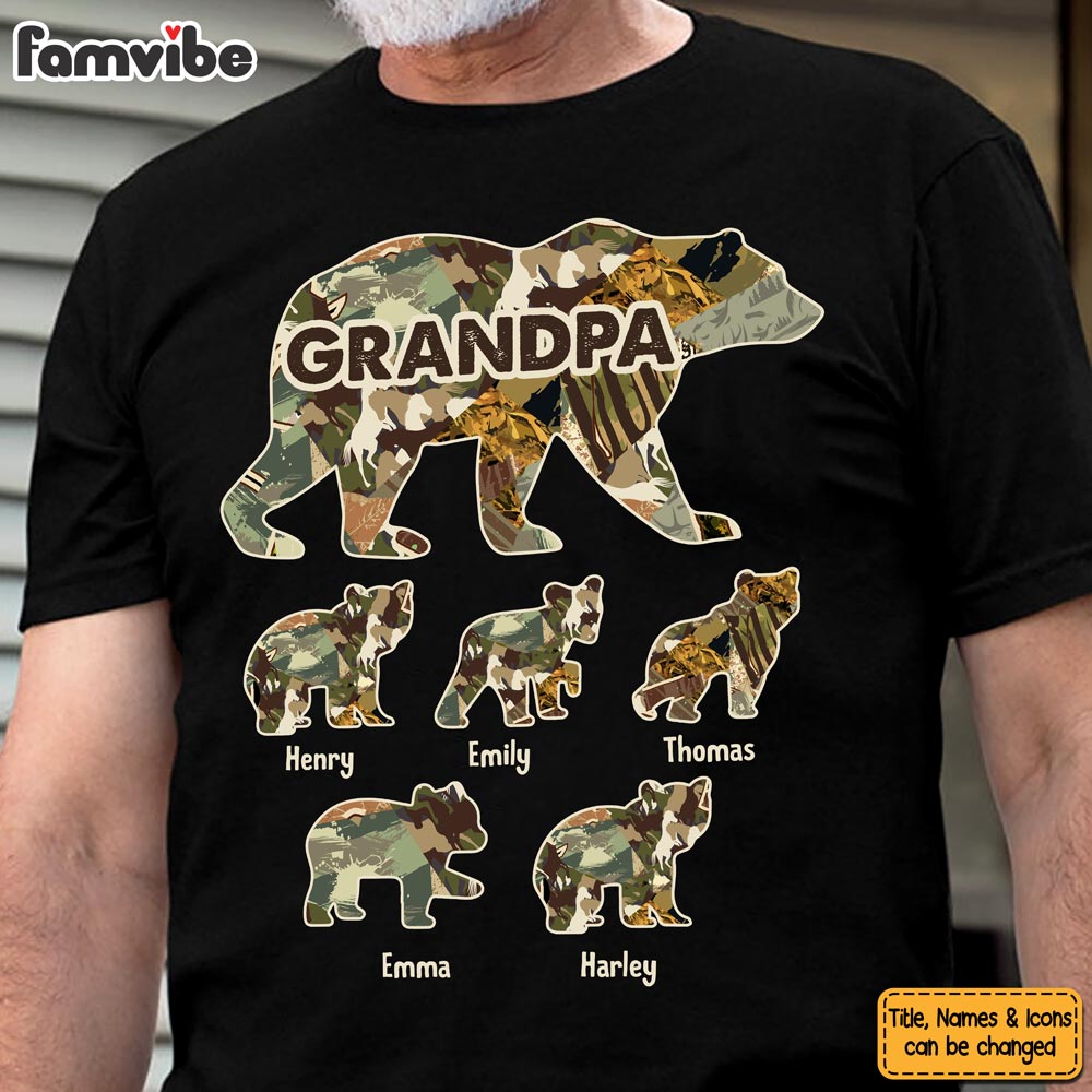 Personalized Gift For Grandpa For Papa Bear Shirt Hoodie Sweatshirt 27294 Primary Mockup