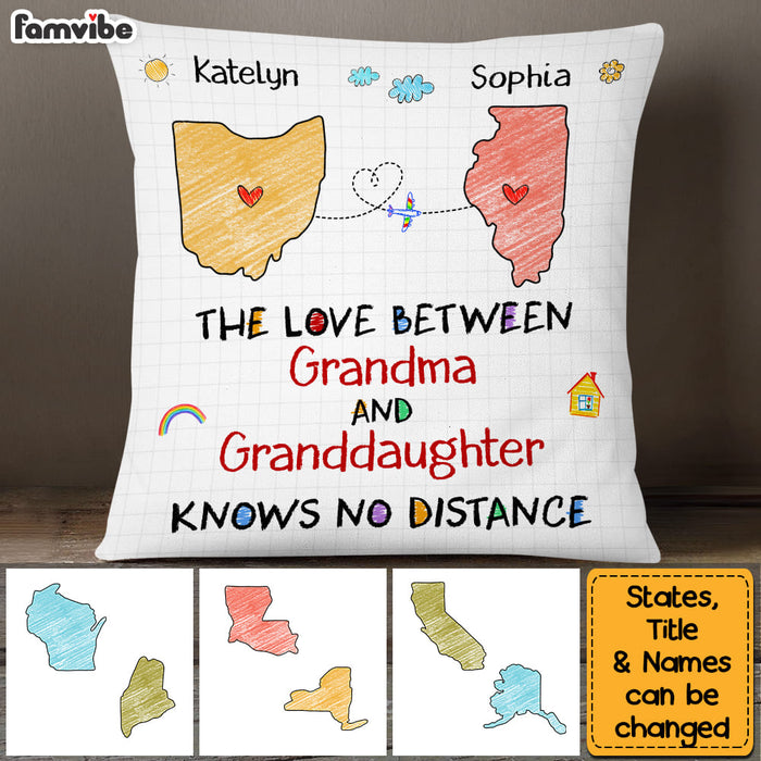 Personalized Gift For Granddaughter Love Between Grandma Long Distance Pillow 27303 1
