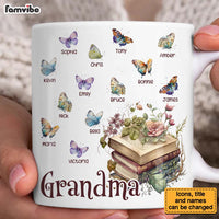 Personalized Gift For Grandma Floral Book Butterfiles Mug 27304 thumb 1