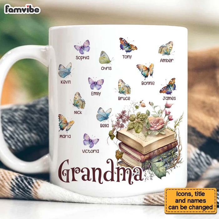 Personalized Gift For Grandma Floral Book Butterfiles Mug 27304 1
