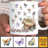 Personalized Gift For Grandma Floral Book Butterfiles Mug 27304 thumb 1