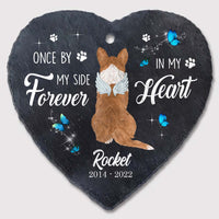 Personalized Gift For Loss Pet Memorial Forever In My Heart Heart Memorial Slate 27306 thumb 1