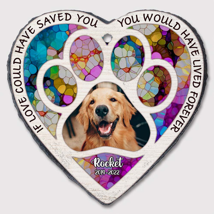 Personalized Gift For Loss Dog Pet Memorial Upload Photo You Would Have Lived Forever Heart Memorial Slate 27307 1