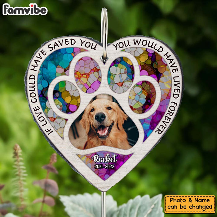 Personalized Gift For Loss Dog Pet Memorial Upload Photo You Would Have Lived Forever Heart Memorial Slate 27307 1