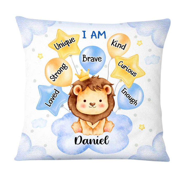Personalized Gift For Grandson I Am Affirmations Cute Lion Pillow 27314 1