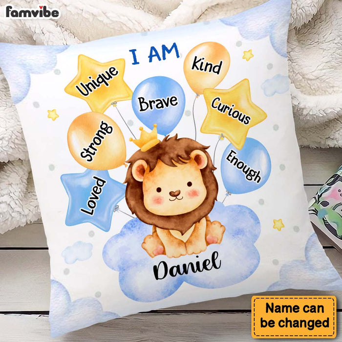 Personalized Gift For Grandson I Am Affirmations Cute Lion Pillow 27314 1