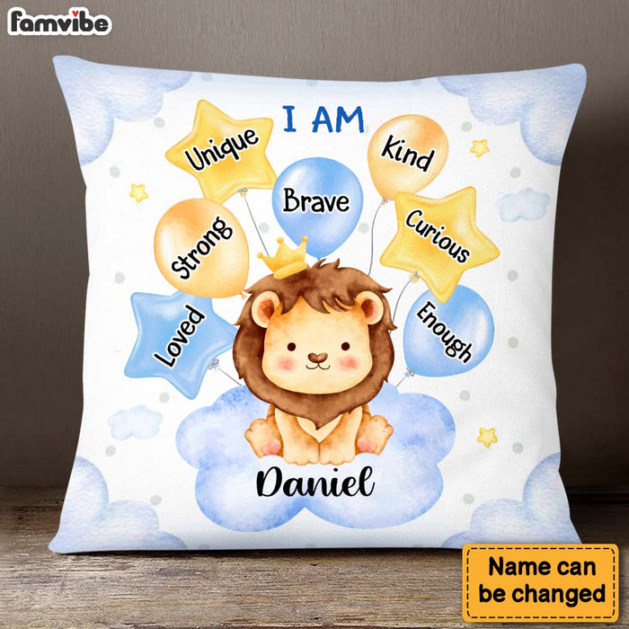 Personalized Gift For Grandson I Am Affirmations Cute Lion Pillow 27314 1