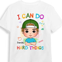 Personalized Gift For Grandson Affirmation I Can Do Hard Things Kid T Shirt 27315 thumb 1