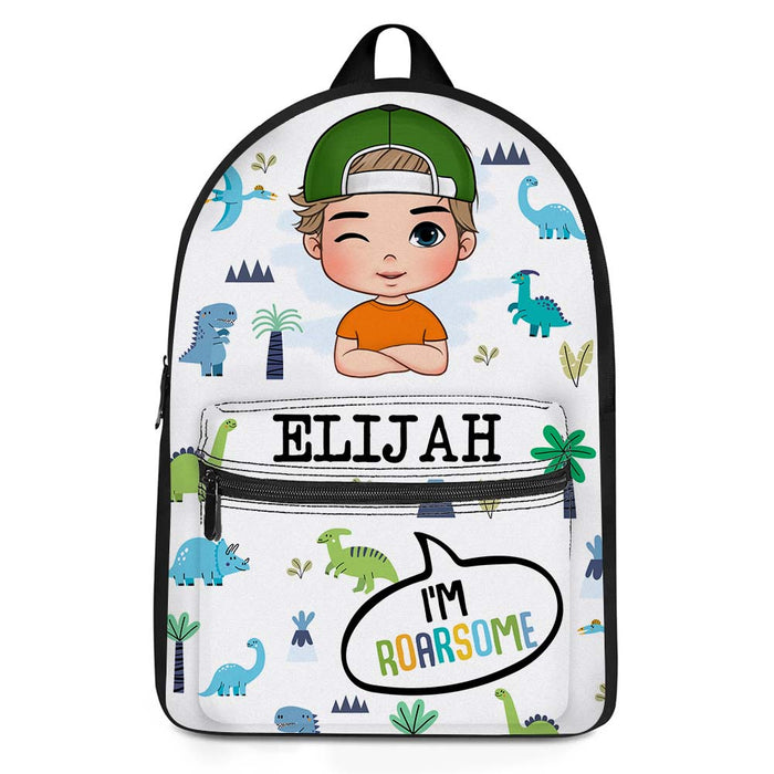 Personalized Gift For Grandson Back To School I Am Roarsome BackPack 27318 1