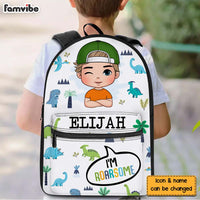 Personalized Gift For Grandson Back To School I Am Roarsome BackPack 27318 thumb 1