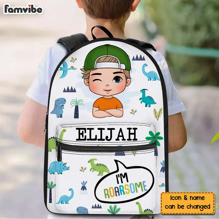 Personalized Gift For Grandson Back To School I Am Roarsome BackPack 27318 1