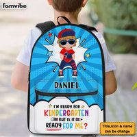 Personalized Gift For Grandson Back To School I'm Ready For Kindergarten BackPack 27321 thumb 1