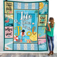 Life Is Better By The Pool  Fleece Blanket JN253 30O58 thumb 1