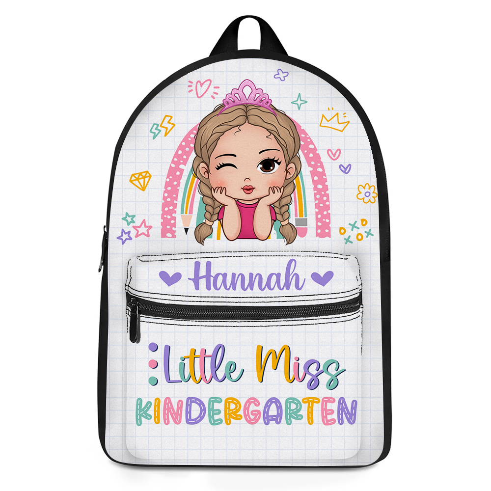 Personalized Gift For Granddaughter Little Miss Kindergarten Back To School BackPack 27323 Primary Mockup