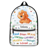 Personalized Gift For Grandson Dinosaur Kind Brave Smart BackPack 27324 thumb 1