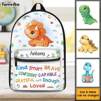 Personalized Gift For Grandson Dinosaur Kind Brave Smart BackPack 27324 thumb 1