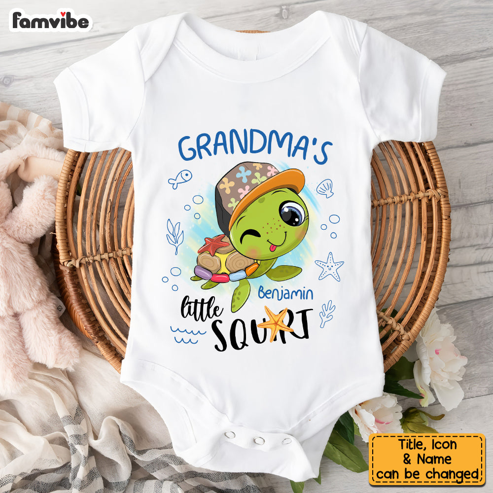Personalized Gift For Baby Grandma's Little Turtle Baby Onesie 27329 Primary Mockup