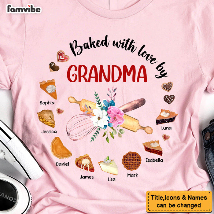 Personalized Gift For Grandma Baked With Love Baking Pie Shirt - Hoodie - Sweatshirt 27333 1