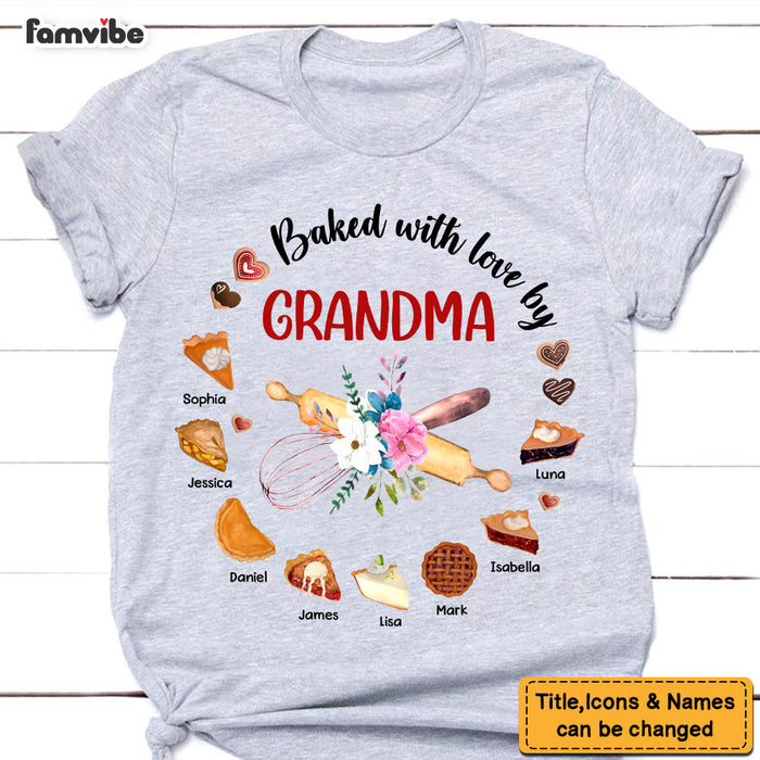 Personalized Gift For Grandma Baked With Love Baking Pie Shirt - Hoodie - Sweatshirt 27333 1