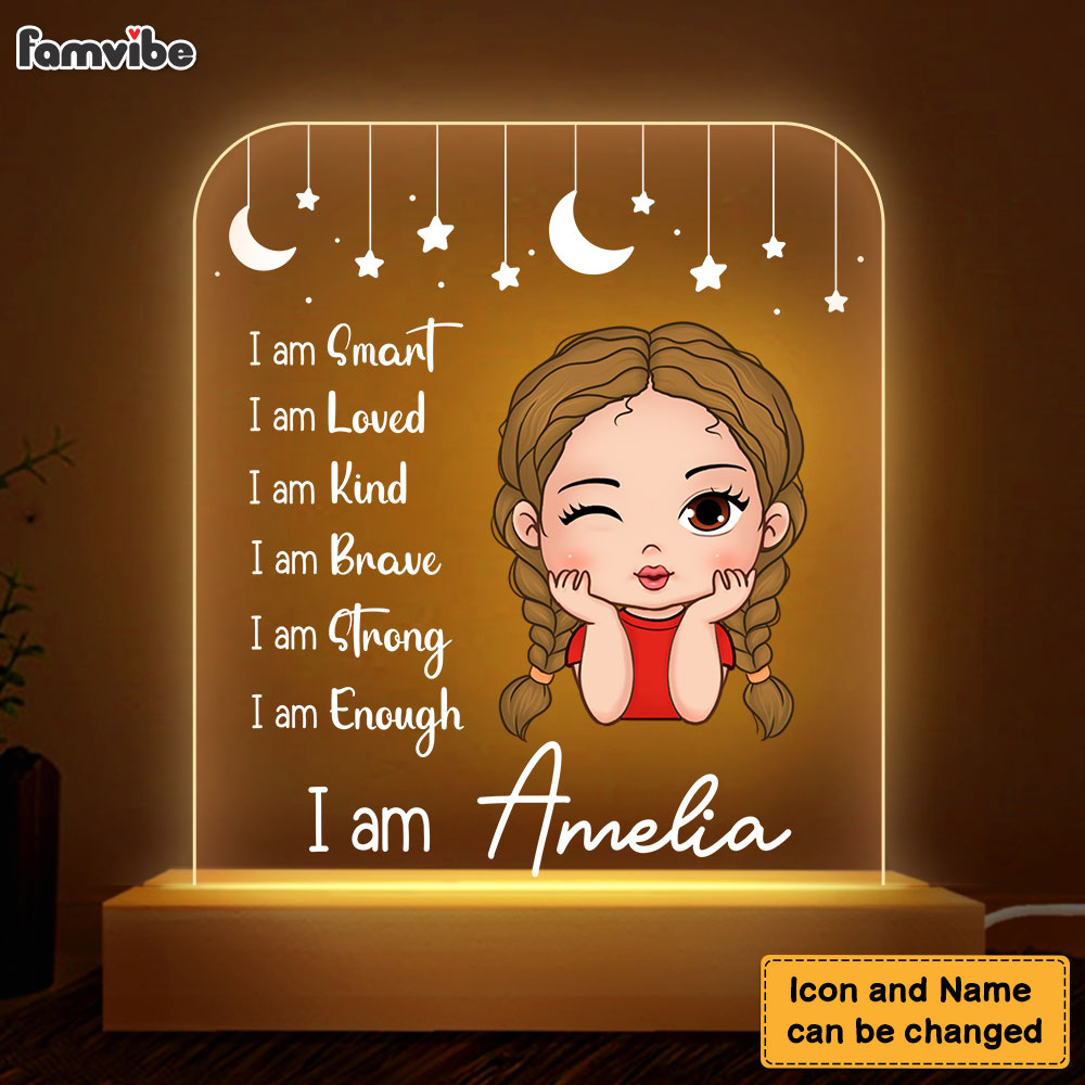 Personalized Gift For Granddaughter I Am Kind Plaque LED Lamp Night Light 27340 Primary Mockup