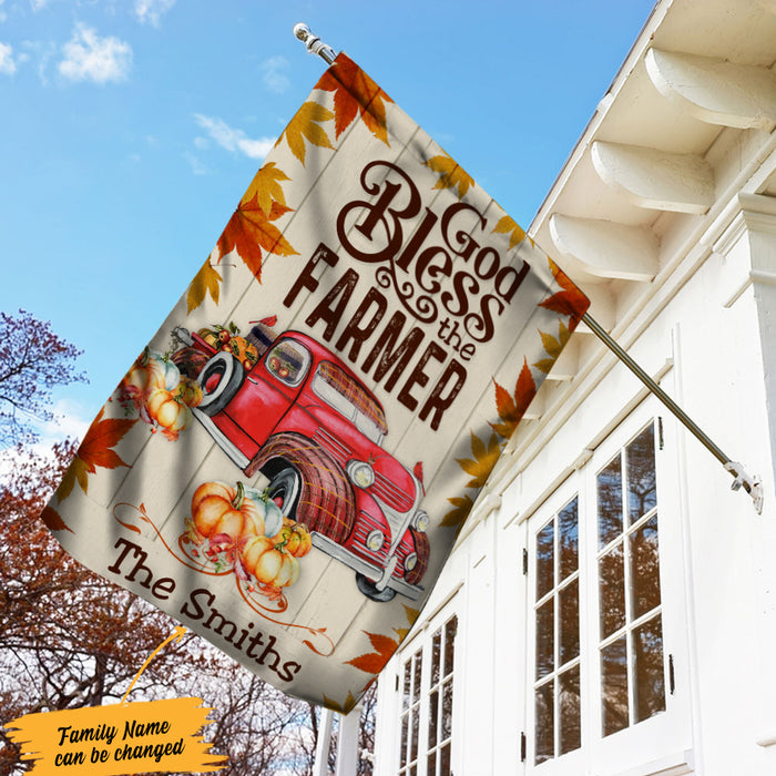 Personalized Farm Truck God Blessed Farmer Flag JL211 30O36 1