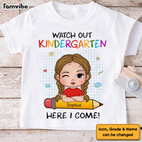 Personalized Back To School First Day Of School Gift For Granddaughter Watch Out Here I Come Kid T Shirt 27341 thumb 1