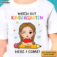 Personalized Back To School First Day Of School Gift For Granddaughter Watch Out Here I Come Kid T Shirt 27341 thumb 1