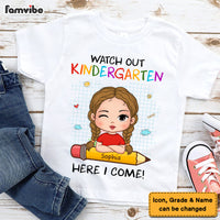 Personalized Back To School First Day Of School Gift For Granddaughter Watch Out Here I Come Kid T Shirt 27341 thumb 1
