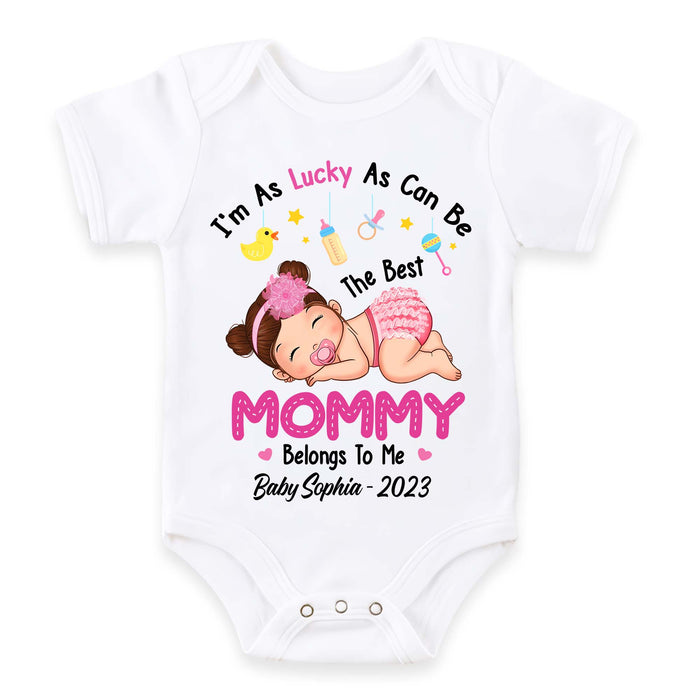Personalized Gift For Newborn Baby I'm As Lucky As Can Be Baby Onesie 27342 1