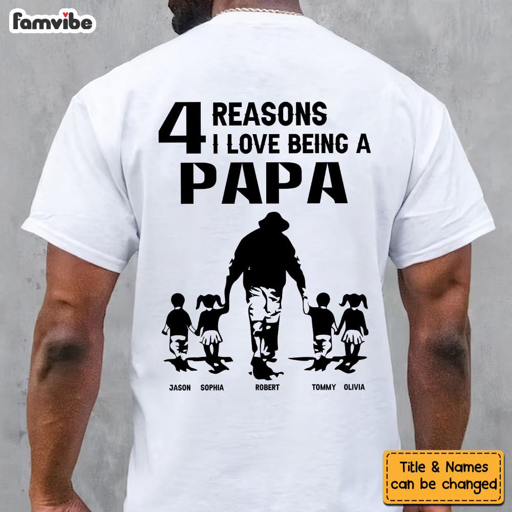 Personalized Gift For Grandpa For Papa Reasons I Love  Shirt 27344 Primary Mockup