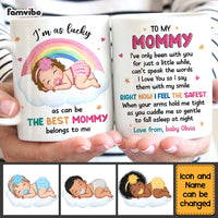 Personalized Gift For Daughter New Mom Baby Sleeping Right Now I Feel The Safest Mug 27348 thumb 1