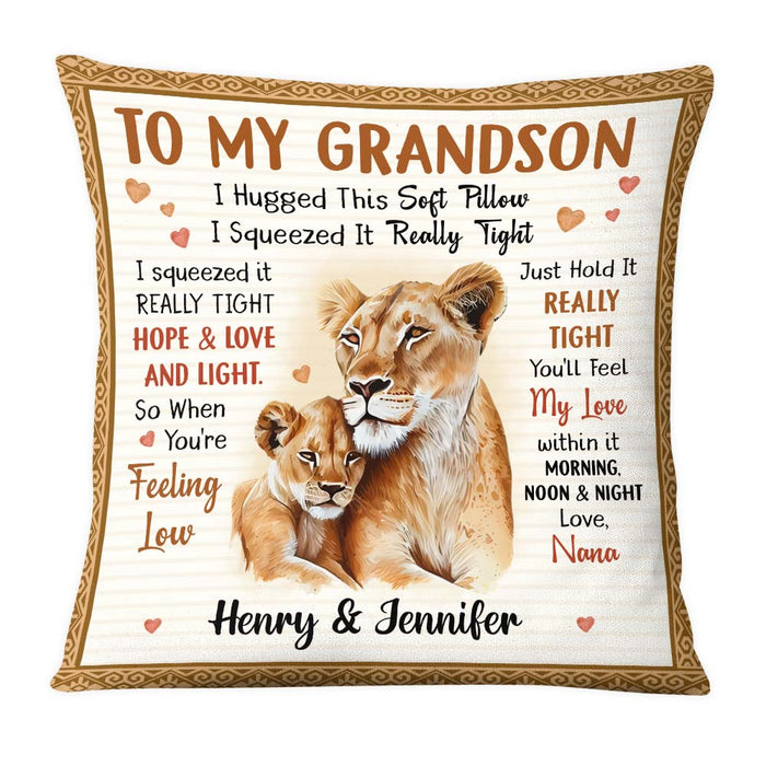 Personalized Gift For Grandson Lion Hug This Pillow 27350 1
