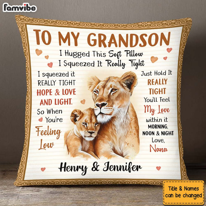 Personalized Gift For Grandson Lion Hug This Pillow 27350 1