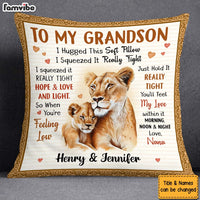 Personalized Gift For Grandson Lion Hug This Pillow 27350 thumb 1