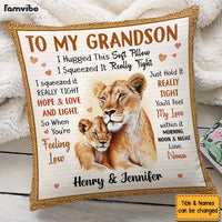 Personalized Gift For Grandson Lion Hug This Pillow 27350 thumb 1