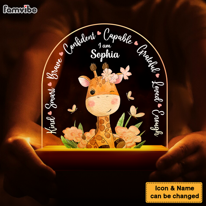 Personalized Gift For Granddaughter Animal Affirmation Plaque LED Lamp Night Light 27351 1