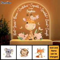 Personalized Gift For Granddaughter Animal Affirmation Plaque LED Lamp Night Light 27351 thumb 1