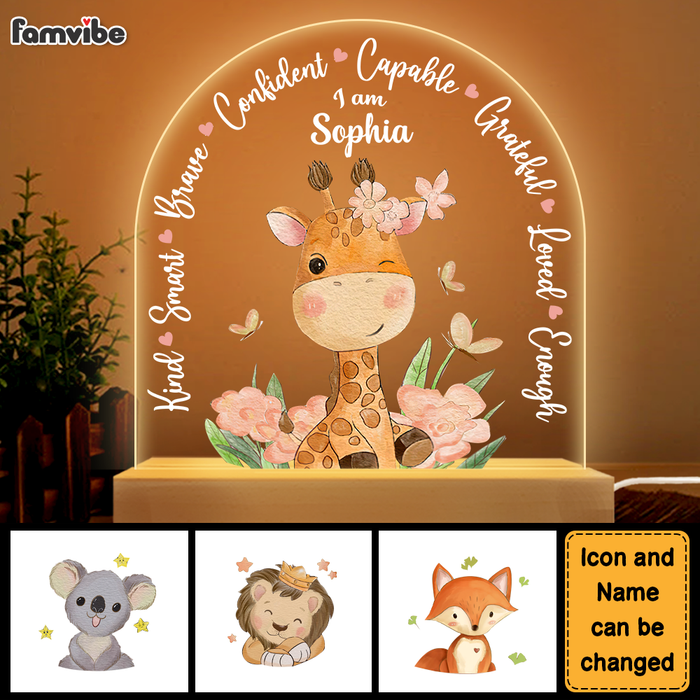 Personalized Gift For Granddaughter Animal Affirmation Plaque LED Lamp Night Light 27351 1