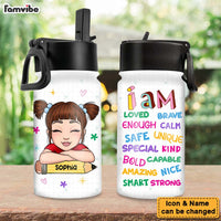 Personalized Gift For Granddaughter Amazing Smart Kids Water Bottle With Straw Lid 27358 thumb 1